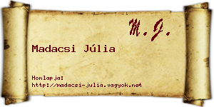 Madacsi Júlia névjegykártya