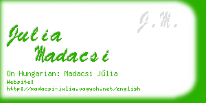 julia madacsi business card